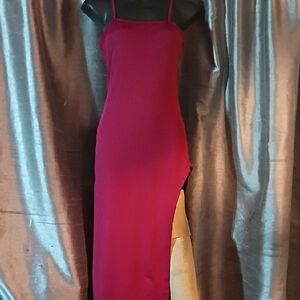 SHEIN Asymmetrical Burgundy Dress